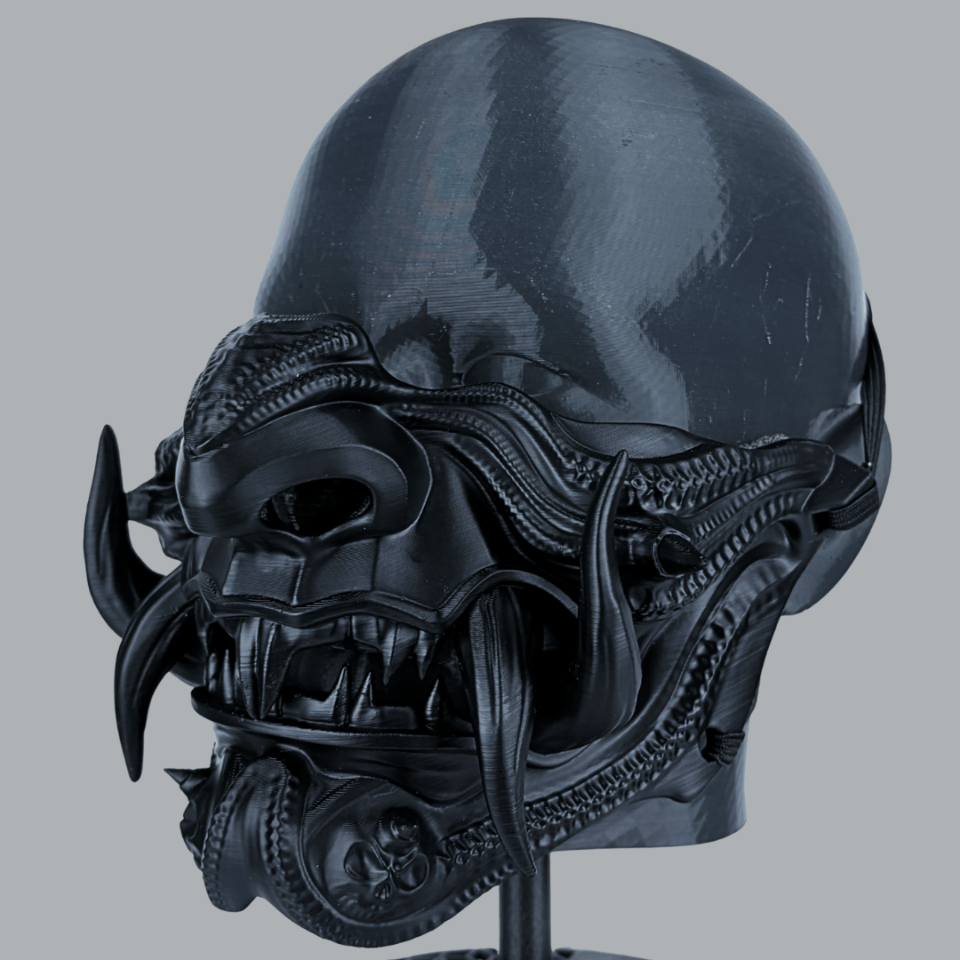 Space Armory Samurai Oni Mask - Full Matte Black Masks